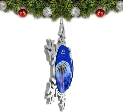 Vista 2 de Alemania Medusa Berlín Zoo Adorno de Navidad Decoración Árbol Decoración Cristal Metal Recuerdo Regalo