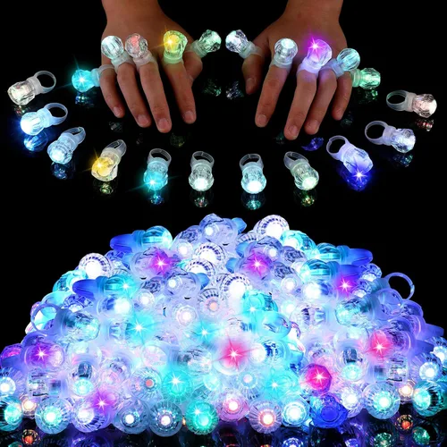 Vista 2 de Leyndo Anillos coloridos con luz LED, regalos de graduación de fin de año para estudiantes, anillos que brillan en la oscuridad, regalos de fiesta