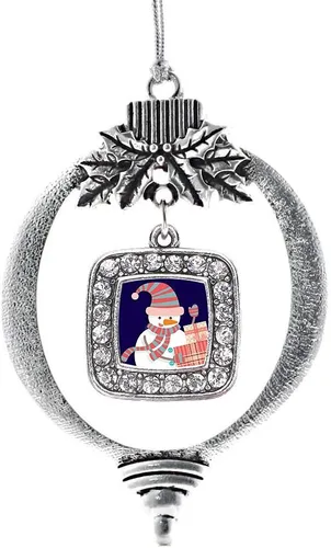 Vista 57 de Inspired Silver - Bon Voyage Cruise Ship Charm Ornamento – Adornos navideños cuadrados de plata con joyas de circonita cúbica