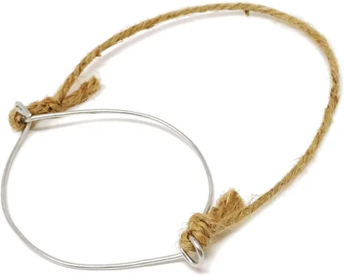Vista 3 de Honbay 6 ganchos para tarros de masón, anillo de metal con mango de cuerda de cáñamo para tarros de boca regular