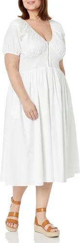 Vista 5 de The Drop Women's Daksha Cotton Smocked Zipper Detail Dress