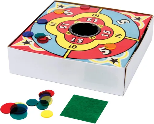 Vista 4 de Schylling Tiddledy Winks - Juego clásico para toda la familia - Incluye tablero de juego, taza y guiños - A partir de 3 años