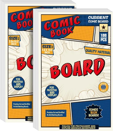 Vista 8 de Leffis 100 protectores para cómics, protectores de cómics de tamaño actual, protectores de cómics gruesos y duraderos de tamaño regular