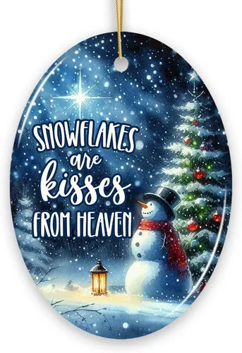 Vista 29 de Adorno de Navidad de trineo ártico, muñeco de nieve, hecho a mano, regalo de invierno helado