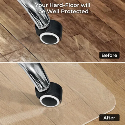 Vista 3 de Tapete para silla de oficina para suelos de madera dura, 36 x 47 pulgadas, protector de piso resistente, fácil de limpiar
