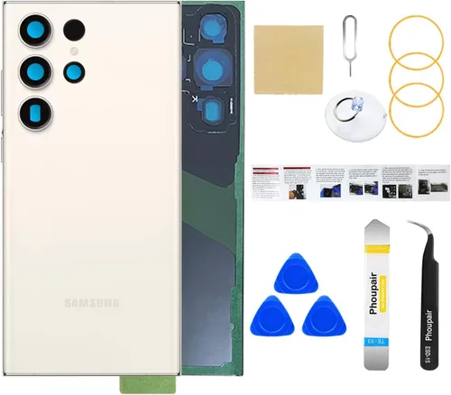 Vista 34 de Reemplazo de cristal trasero para Samsung Galaxy S24 con kit de herramientas de reparación profesional (Amber Yellow)