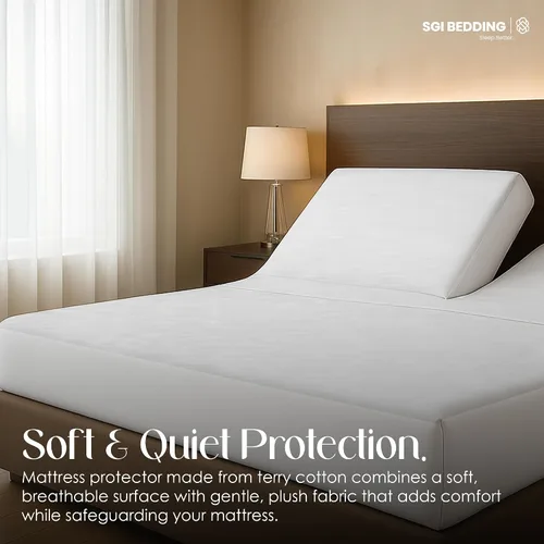 Vista 6 de SGI bedding Funda protectora de colchón impermeable con parte superior dividida tamaño Queen de 60 x 80 pulgadas, parte superior de 28 pulgadas