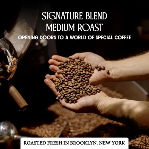 Vista 3 de Café Crema en grano entero, café especial, granos de café de tostado medio, mezcla exclusiva con sabores de caramelo, caramelo dulce y avellana