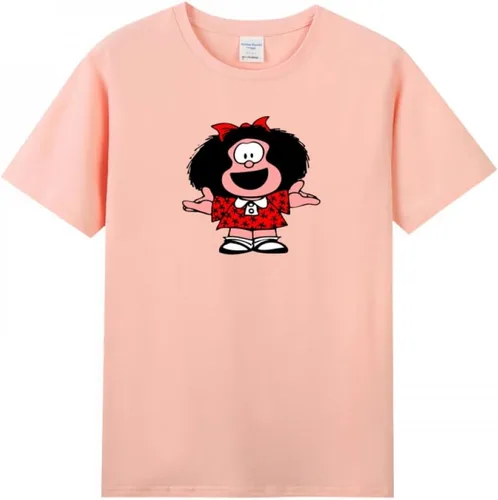 Vista 7 de Mafalda Happy - Camiseta de manga corta para mujer adulta Negro