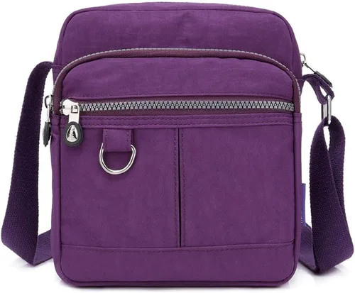 Vista 17 de KARRESLY Bolso de hombro de nylon impermeable con cierre, bolso bandolera, bolso de mano, casual, para mujer