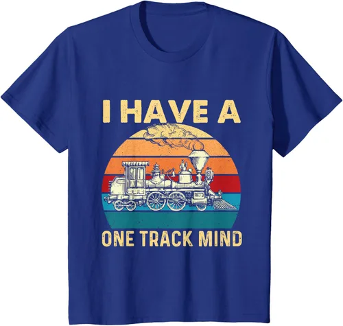Vista 48 de Camiseta con texto en inglés "I Have A One Track Mind - Trainspotter Model Train Railroad, Negro, S