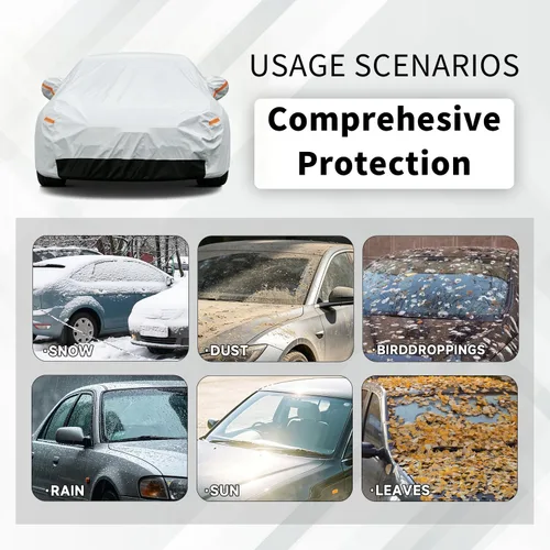 Vista 4 de GUNHYI - Funda de automóvil de 6 capas para Tesla Model 3 (2017-2025), impermeable para todo tipo de clima, protección UV contra la nieve, el sol