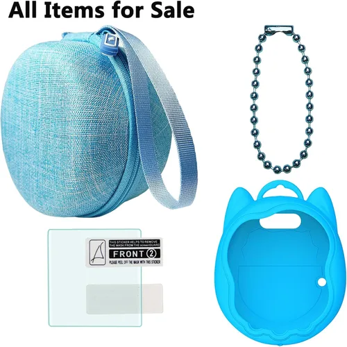 Vista 2 de Funda de silicona y funda de transporte para Tamagotchi Uni Interactive Virtual Pet, protector de pantalla para Tamagotchi Uni Watch Digital Pet