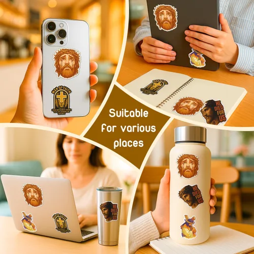 Vista 41 de (4 piezas) Calcomanías cristianas – Calcomanías de vinilo impermeables con versículo de la Biblia para laptop, botella de agua, automóvil
