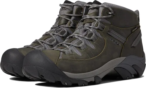 Vista 9 de KEEN Targhee 2 Mid - Botas de senderismo impermeables de altura media para hombre Bisonte/Nuez Asada