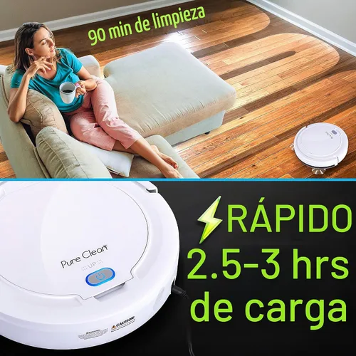 Vista 3 de SereneLife Aspiradora robótica automática inteligente, robot aspirador eléctrico delgado recargable con navegación autoprogramada, sensores