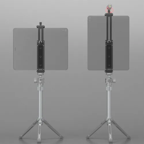 Vista 6 de Adaptador de trípode de aluminio para iPad Pro 12.9/11 (6.5"-17.3") - Soporte universal para tableta con tornillo de 1/4