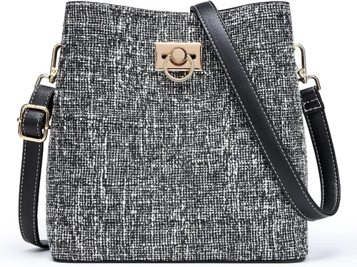 Vista 13 de KALIDI Bolsos cruzados para mujer de cuero vegano Bolso de hombro de moda con múltiples bolsillos Beige