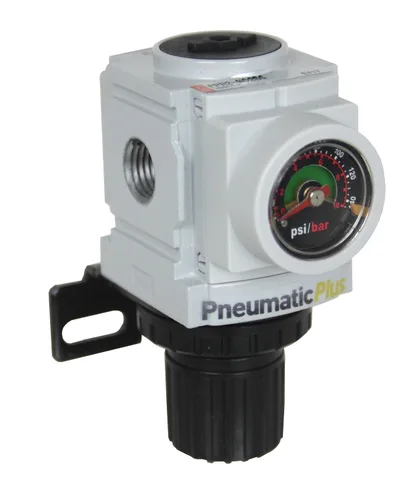Vista 8 de PneumaticPlus Regulador de presión de aire comprimido serie PPR - Manómetro integrado y soporte incluidos (1/2" NPT)