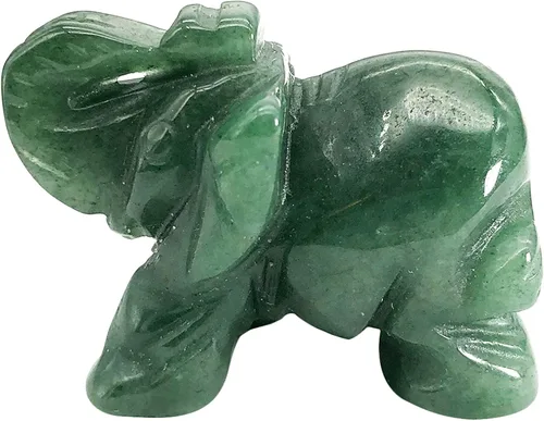 Vista 7 de Fekuar Figuras de elefante de cristal curativo talladas a mano de 1.5 pulgadas, escultura de estatua de animal de bolsillo de la suerte, decoración