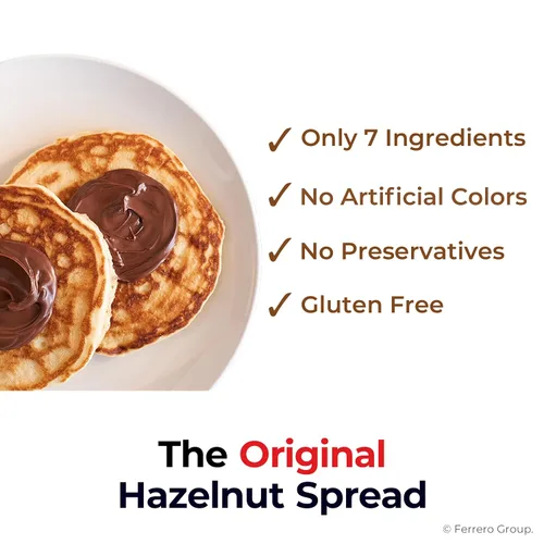 Vista 8 de Nutella Crema de avellanas con cacao, crema para untar de avellanas, favorito del desayuno, tarro de 7.7 onzas