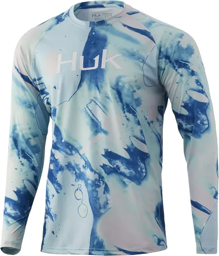 Vista 28 de Huk Pursuit Vented LS para hombre Refracción Fish Fade - San Sal/Wahoo