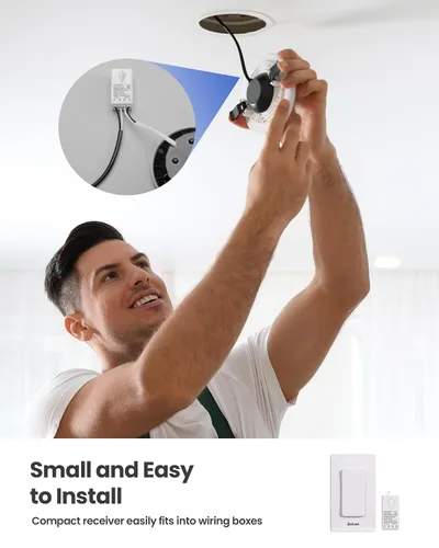 Vista 3 de Zoiinet - Kit de interruptor de luces inalámbrico, diseño con hebilla y removible, interruptor de múltiples vías, no necesita WiFi, programable