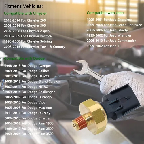 Vista 6 de Sensor de presión de aceite del motor Interruptor emisor 5149062AA compatible con Chrysler 200 Aspen Pacifica Jeep Grand Cherokee Dodge Magnum