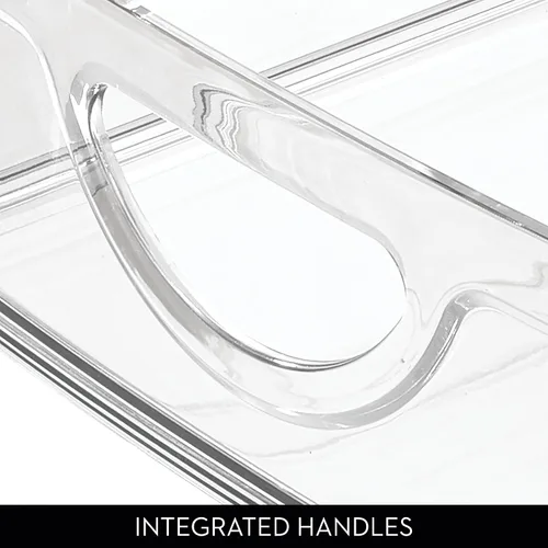 Vista 8 de iDesign contenedor apilable para despensa con asas para gabinetes o nevera, transparente, fabricado en EE. UU Contenedor de almacenamiento