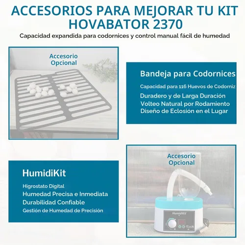 Vista 7 de HovaBator 2370 Kit de incubadora de inicio, incubadora de aire circulado, girador de huevos