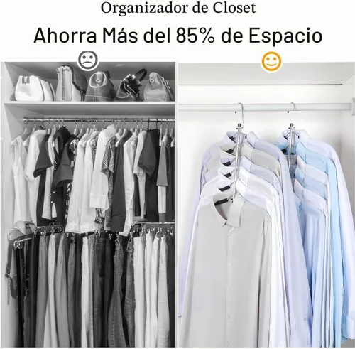 Vista 2 de TOPIA HANGER Percha para Ropa que Ahorra Espacio, Perchas de 6 Niveles para Camisas y Abrigos que Ahorran Espacio Sin Protuberancia en los Hombros