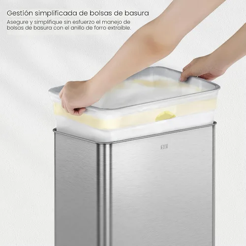Vista 8 de EKO Mirage X - Cubo de basura con sensor de movimiento de 80 litros/21.1 galones, cubo de basura automático grande para cocina, sin contacto, acero