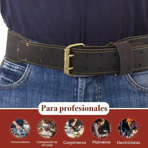 Vista 6 de Style n Craft - 3" Wide, Long, Tapered Full-Grain Oiled Leather Work Belt, Durable, Stylish and Rugged, available in 3 sizes