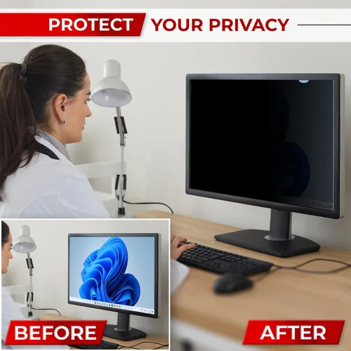 Vista 7 de SightPro Filtro de pantalla de privacidad de computadora de 22 pulgadas 16:10 para monitor, protector de privacidad y protector antirreflejos