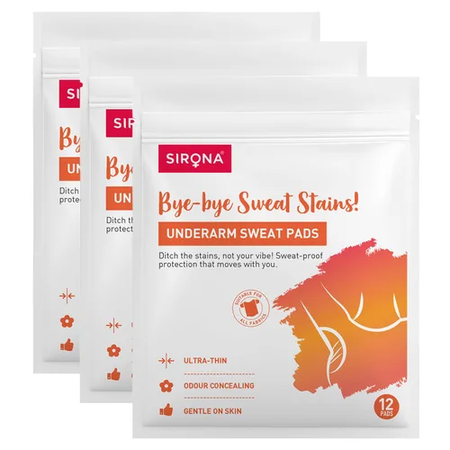Vista 8 de Sirona Almohadilla desechable para sudor de axilas, 24 almohadillas, antitranspirantes, absorbentes, bloqueadoras de olores, protectores de vestido