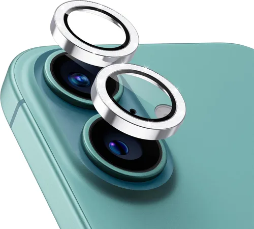 Vista 18 de UARMOR - Protector de lente de cámara compatible con iPhone 17, 16 y 16 Plus: vidrio templado 9H y cubierta de aluminio, transparente HD, kit