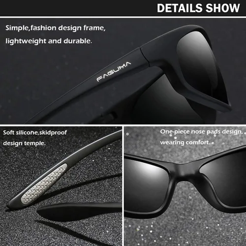 Vista 5 de Gafas de sol deportivas polarizadas para hombres, ciclismo, conducción, pesca, protección UV400