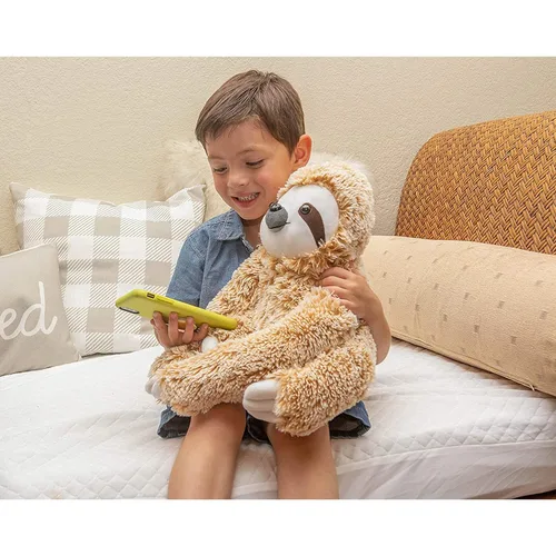 Vista 3 de Animal de peluche realista de perezoso – Piel tierna, abrazable y sedosa, lindo perezoso marrón de tres dedos para regalo de cumpleaños de novia