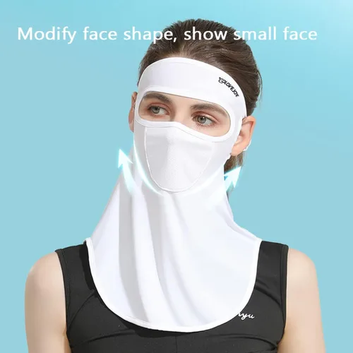 Vista 5 de Protección solar UPF 50 para mujer, para golf, deportes, protección UV, protector facial, pasamontañas reutilizable para ciclismo al aire libre