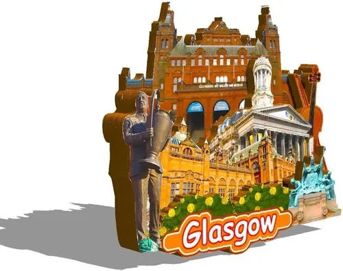 Vista 2 de Imán de Belfast del Reino Unido para nevera, monumentos de madera 3D, recuerdos coleccionables, decoración hecha a mano -237