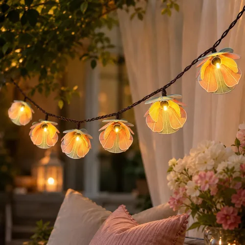 Vista 14 de Tira de luces de estrellas rojas, blancas y azules, 8.5 pies, luces de decoración del 4 de julio con 10 luces rojas, blancas y azules, tira de luces