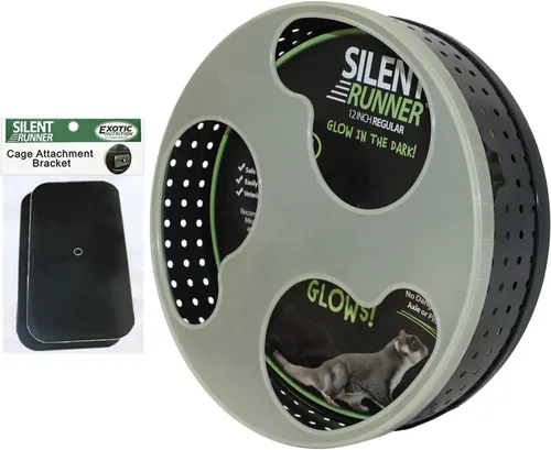 Vista 13 de Silent Runner - Rueda de ejercicio regular de 12 pulgadas, silenciosa, rápida y duradera, deslizadores de azúcar, hámsters, ratas hembras, ratones
