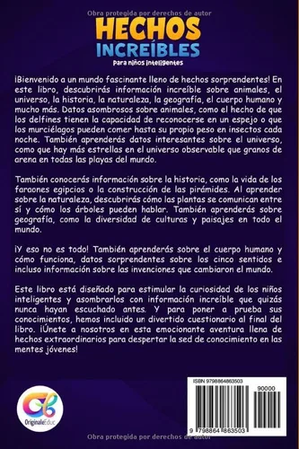 Vista 2 de + 650 Hechos Increíbles Para Niños inteligentes Un Viaje Educativo y Divertido a Través de la Ciencia, la Naturaleza y la Cultura (Spanish Edition)