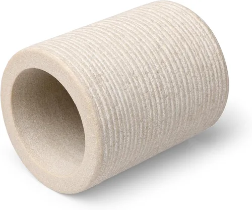 Vista 6 de GoCraft Vaso de baño de piedra arenisca natural – Copa de tocador de piedra duradera para cepillo de dientes, pasta de dientes, brochas