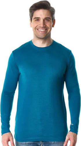 Vista 26 de Camisas 100% de lana merino para hombre, ropa interior térmica, capa base 190 negro