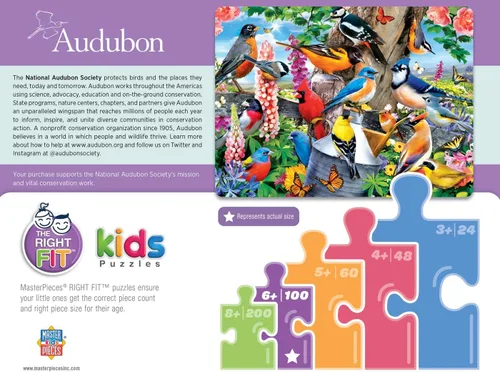 Vista 9 de MasterPieces Rompecabezas de 100 piezas para niños, colección de primavera Audubon, 14 x 19 pulgadas