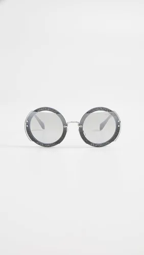 Vista 2 de Miu Miu MU 06SS C8O1A0 - Lentes de sol redondos de plástico gris