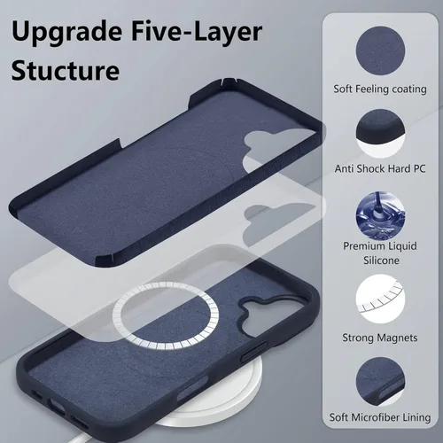 Vista 401 de Funda magnética de silicona para iPhone 13 Pro, color blanco antiguo [Compatible con Magsafe] [Forro de microfibra suave antiarañazos], funda
