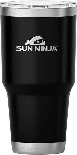 Vista 13 de SUN NINJA Vaso de acero inoxidable de 20 onzas, taza aislada al vacío de doble pared con tapa fácil de abrir, jarra de café de 20 onzas de grado