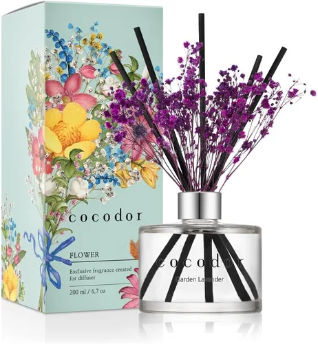 Vista 27 de COCODOR - Juego de difusor de varillas de junco, 3.4 onzas, difusor de aroma de brisa de abril con varillas, fragancia para el hogar, decoración